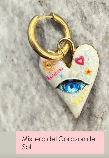 Mono orecchino Tatoo mistero del Corazon vari disegni cerchietto più spesso