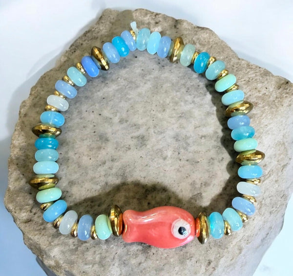Bracciale pesciolino portafortuna vari colori