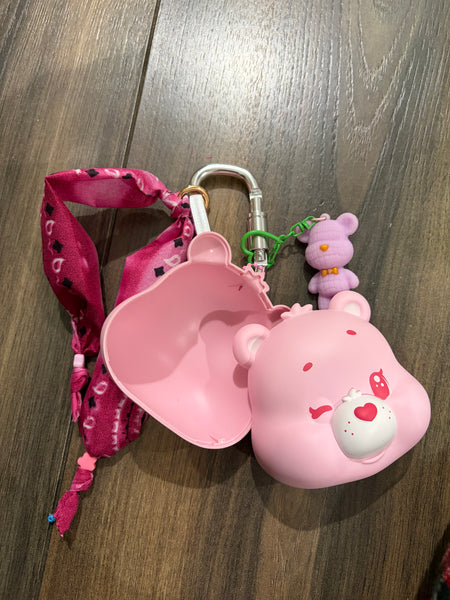 Pimp your bag testa orsetto del cuore  portaoggetti rosa