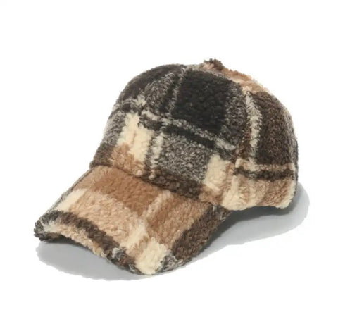 Cappello baseball teddy fantasy tartan toni del nocciola