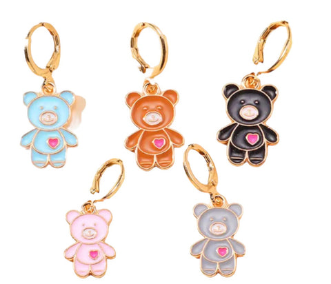 Mono orecchino orsacchiotto teddy bear smaltato