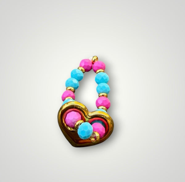 Anello Colors cuore chain e cristalli