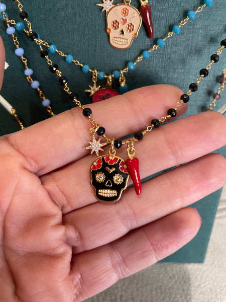 Collana principessa glam remedios calavera skull