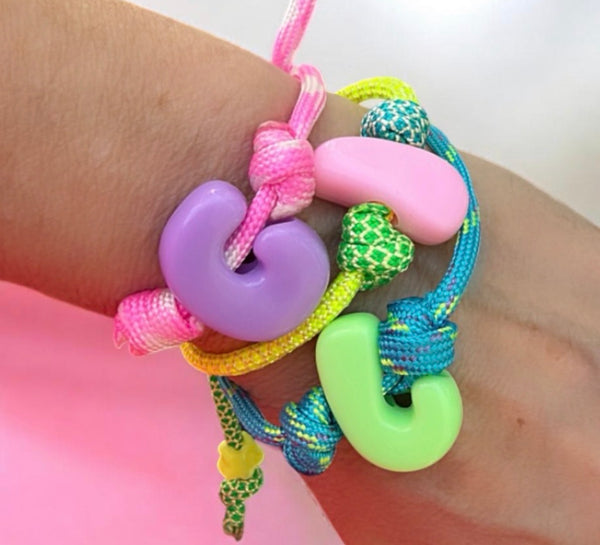 Bracciaie Marine florida lettera colorata Puff vari colori lettere G I J