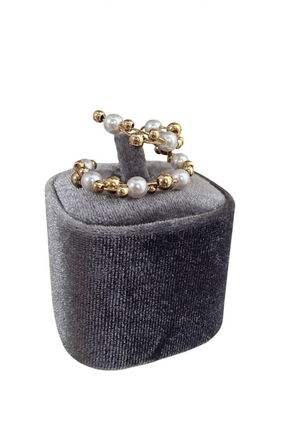 Mono Earcuff doppio sfere e perle