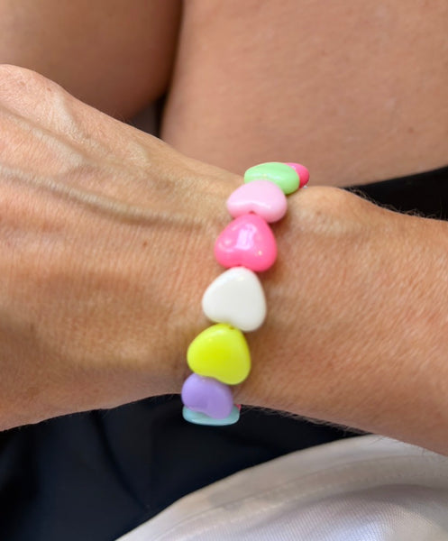 Bracciale colors Beads giro cuori small effetto colori pastello e neon