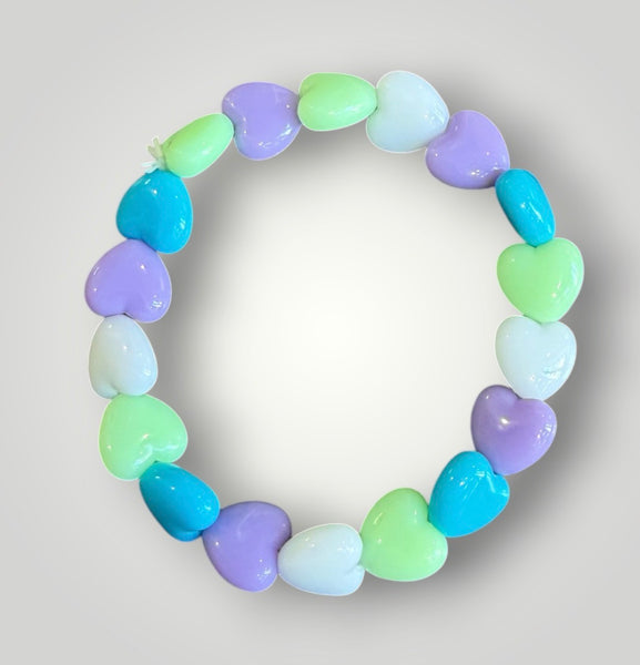 Bracciale colors Beads giro cuori small effetto lucido mix colori strong e Pastel