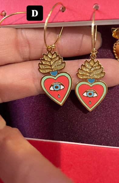 Coppia Orecchini principessa glam cuore sacro Gilda