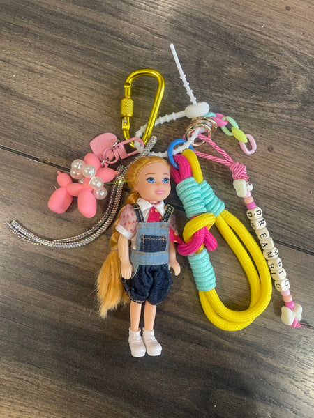 Pimp your Bag charms per borsa e
portachiavi Keychain Barbie Shelly
capelli biondi con Baloon dog