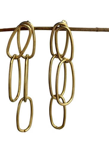 Coppia orecchini Chain square