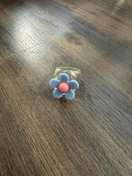 Anello resina trasparente con fiore l’anello sceglie dove andare vari colori