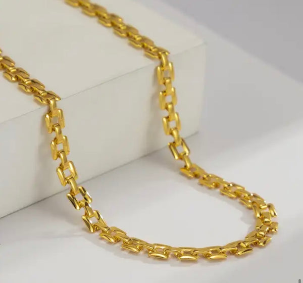 Collana girocollo catenina Chain quadrata