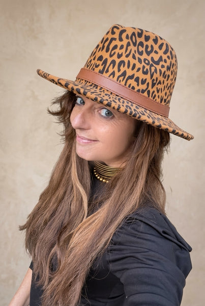 Cappello Fedora maculato interno rosso con accessorio estraibile (Copia)