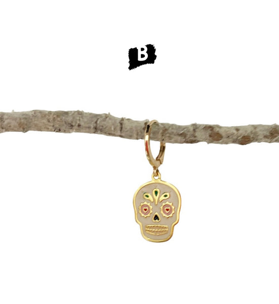 Mono orecchino principessa glam remedios calavera skull