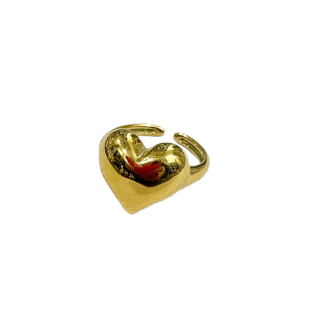 Anello regolabile cuore puff 3d