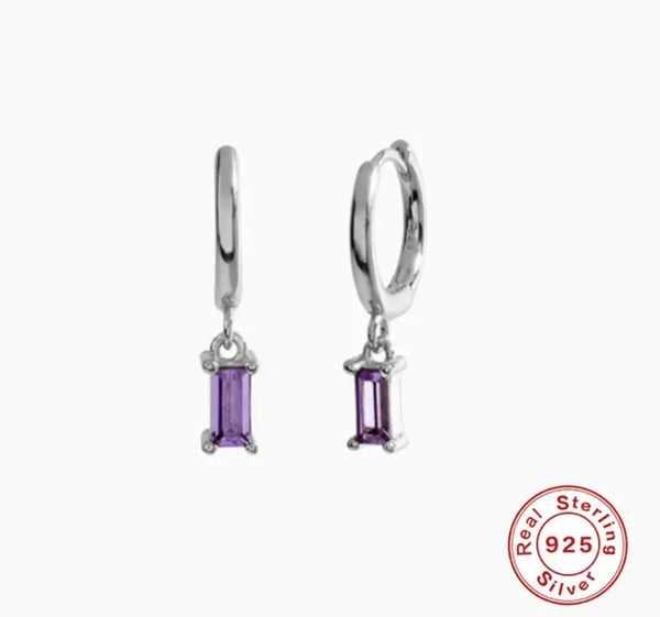 Mono orecchino Baquette argento 925