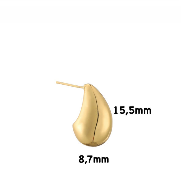 Coppia orecchini teardrop goccia 3d misura small piccola due varianti colore