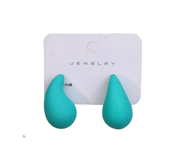Coppia orecchini teardrop goccia 3d resina e argento 925 vari colori