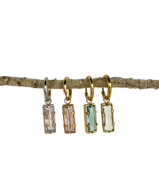 Mono orecchino baquette  crystal big