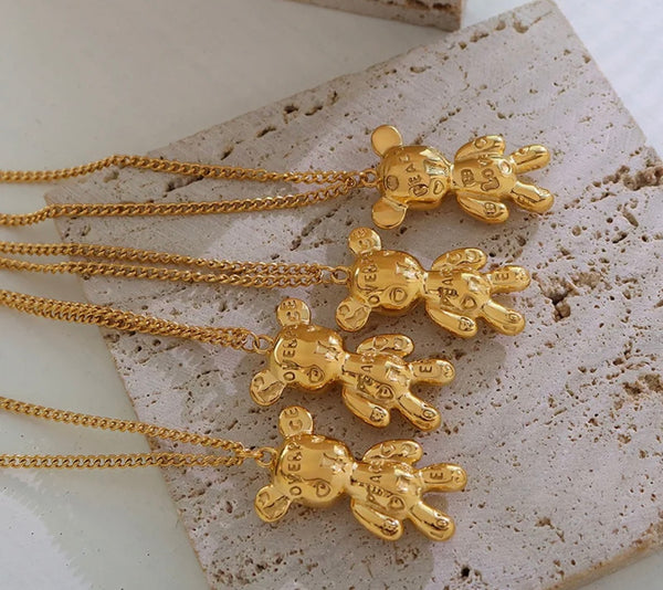 Collana orsacchiotto tatuato versione gold
