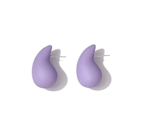 Coppia orecchini teardrop goccia 3d resina e argento 925 vari colori