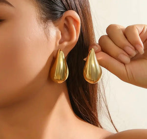 Coppia orecchini teardrop goccia 3d misura XL due varianti colore
