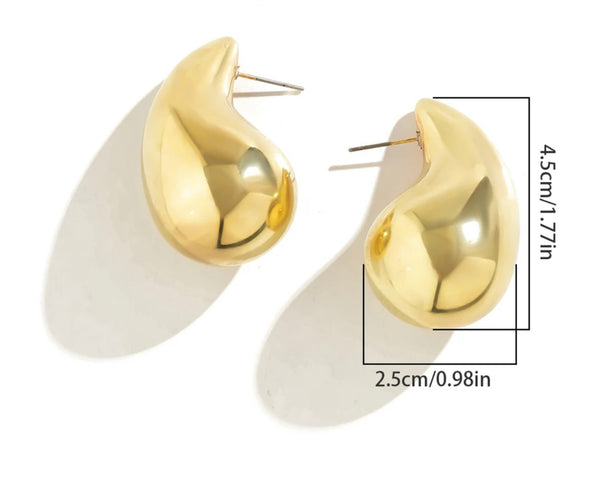 Coppia orecchini teardrop goccia 3d misura XL due varianti colore
