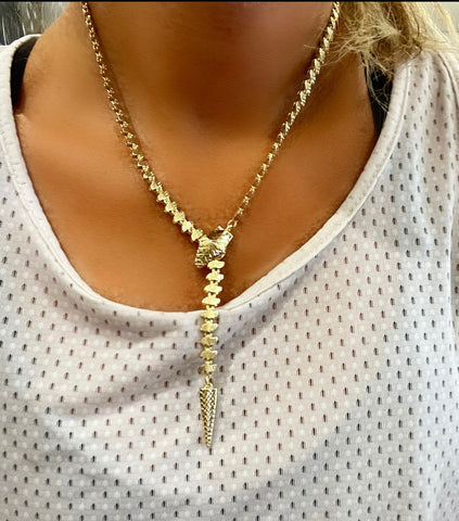 Collana serpente lavorato regolabile due varianti colore