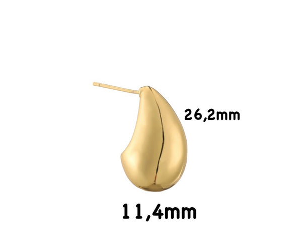 Coppia orecchini teardrop goccia 3d misura Large due varianti colore