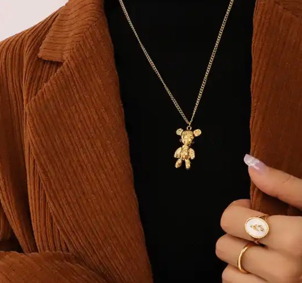 Collana orsacchiotto tatuato versione gold