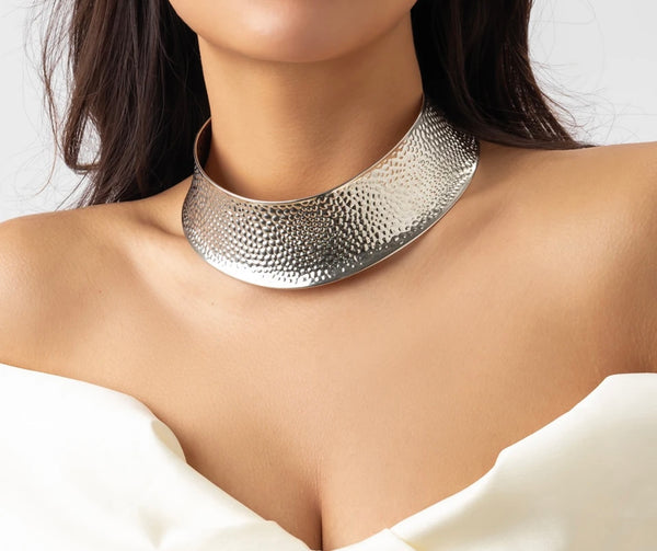 Collana delle Dee rigida Afrodite lavorata large due varianti colore