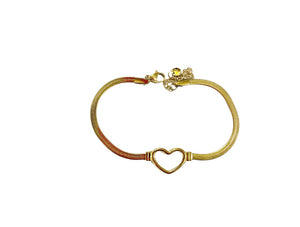 Bracciale snake piatto cuoricino due varianti colore