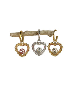Mono orecchino Holy Heart crystal
