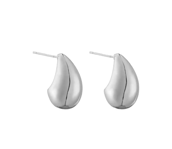 Coppia orecchini teardrop goccia 3d misura media  due varianti colore