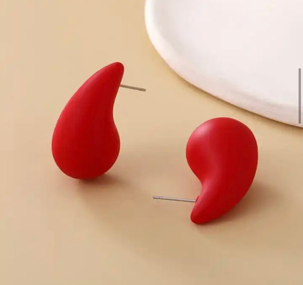 Coppia orecchini teardrop goccia 3d resina e argento 925 vari colori