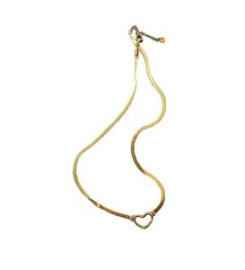 Collana snake piatto cuore due varianti colore