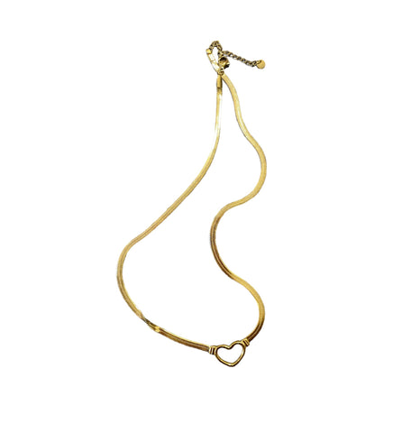 Collana snake piatto cuore due varianti colore