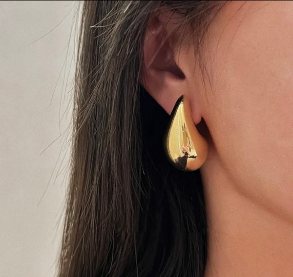 Coppia orecchini teardrop goccia 3d misura Large due varianti colore