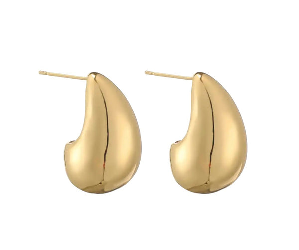 Coppia orecchini teardrop goccia 3d misura media  due varianti colore