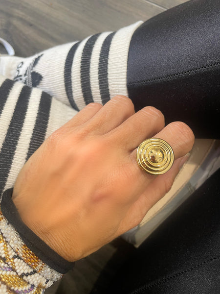 Anello regolabile disco lavorato