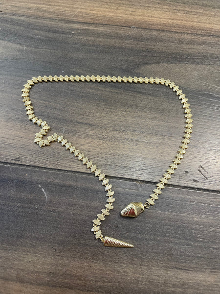 Collana serpente lavorato regolabile due varianti colore