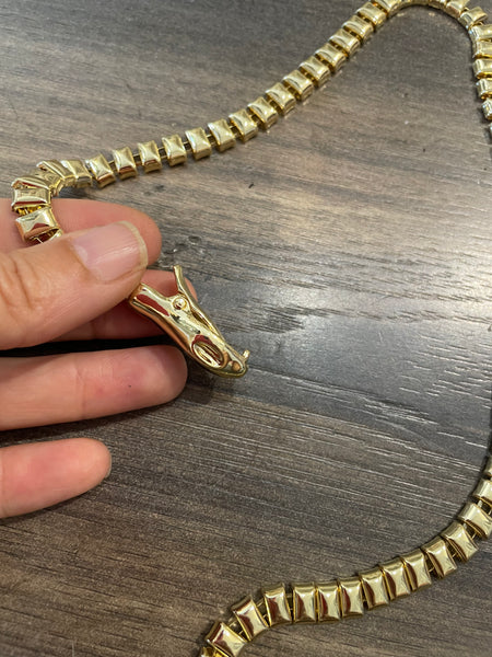 Collana serpente liscio con pinza due varianti colore