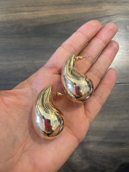 Coppia orecchini teardrop goccia 3d misura XL due varianti colore
