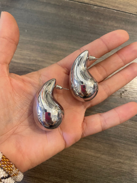 Coppia orecchini teardrop goccia 3d misura XL due varianti colore