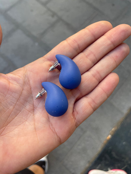 Coppia orecchini teardrop goccia 3d resina e argento 925 vari colori