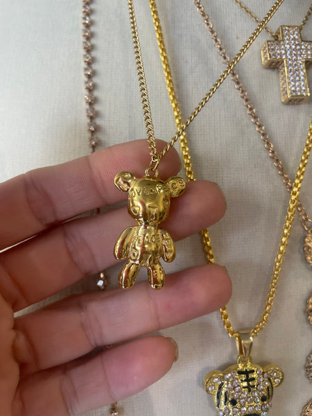 Collana orsacchiotto tatuato versione gold