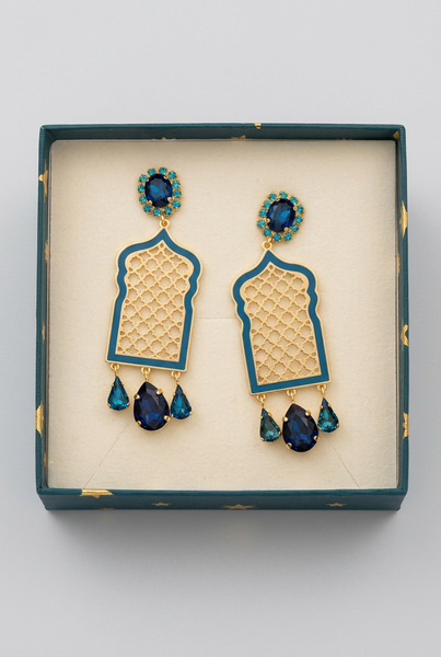 Coppia Orecchini Principessa Glam Blue Iris