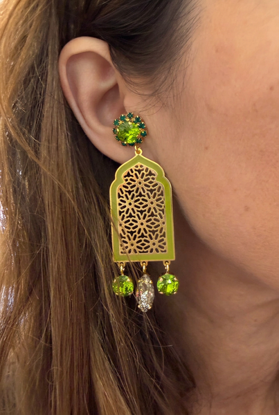Coppia Orecchini Principessa Glam Mun Green Envy