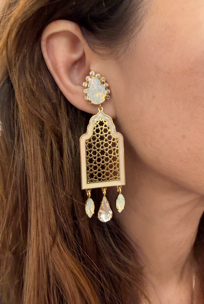 Coppia Orecchini Principessa Glam Golden Ivory