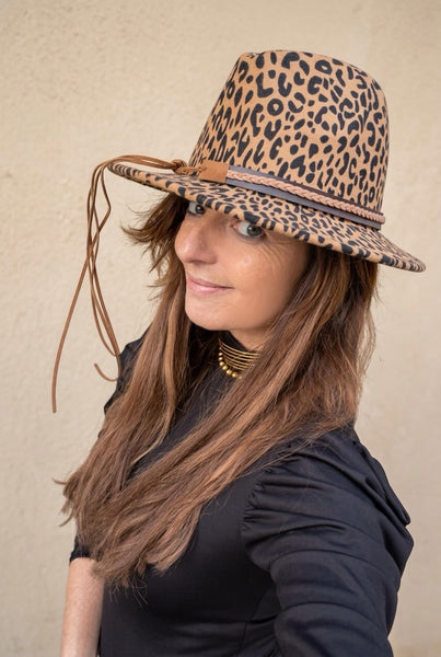 Cappello Fedora maculato interno verde pistacchio cintura accessorio estraibile (Copia)